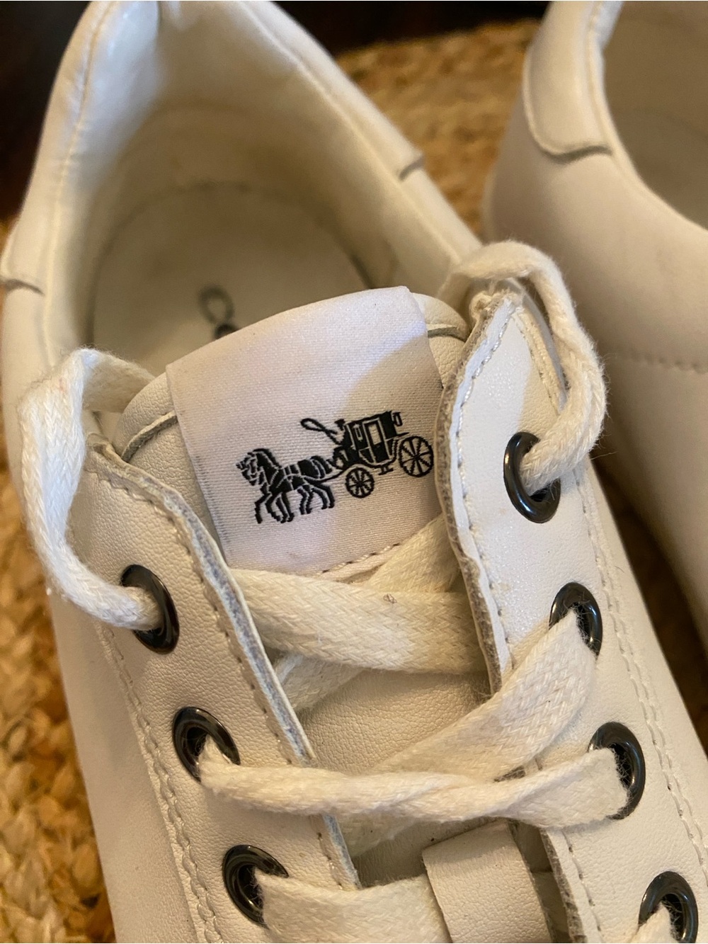 Women’s Coach Porter white leather low top sneakers with a lace-up design - Picture 7 of 11